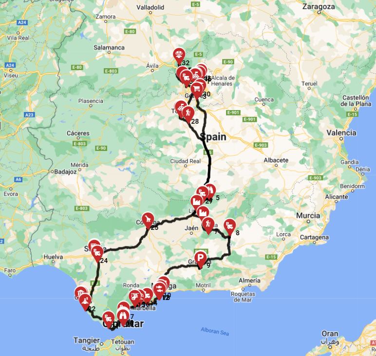 Madrid Roundtrip - Southern Spain